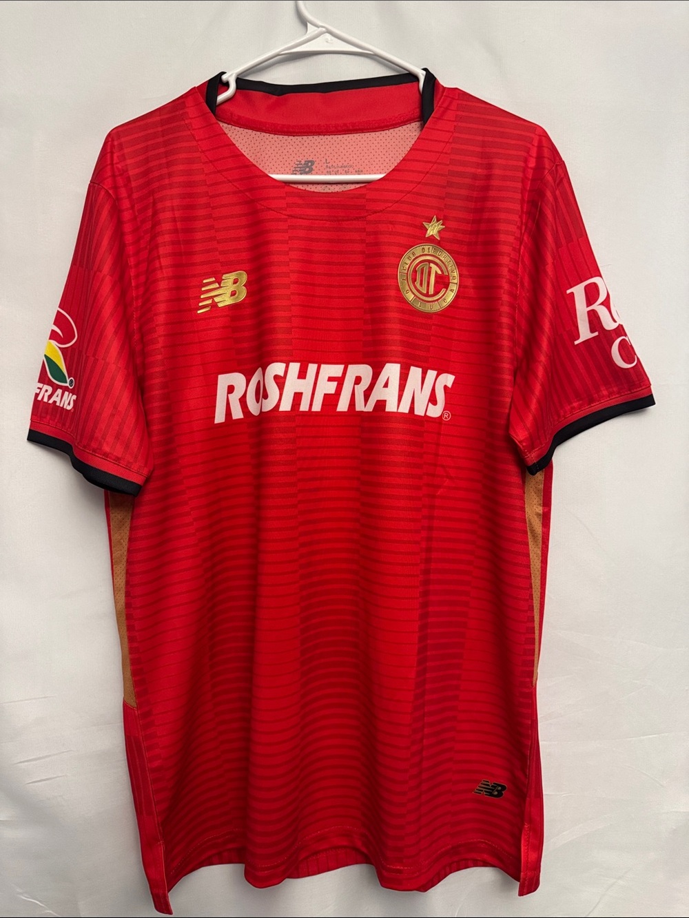 Toluca Home Red Marco Martinez New Balance Red Soccer Jersey large